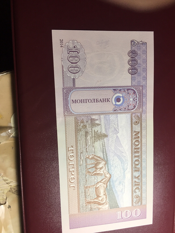 蒙古国100元面值荧光漂亮号码吉祥,真假_图片_价格_评级-外国钱币-爱