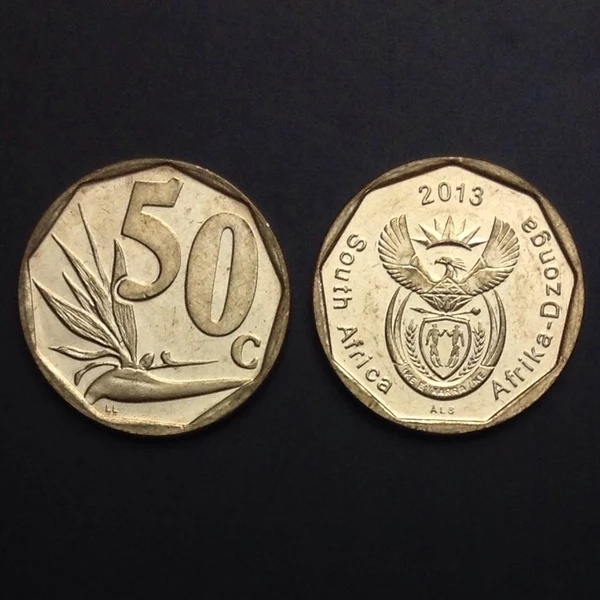 非洲南非50分5枚外国硬币全新未流通年份