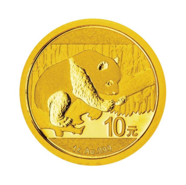 2016年熊猫纪念金币1克金币面额10元成色99