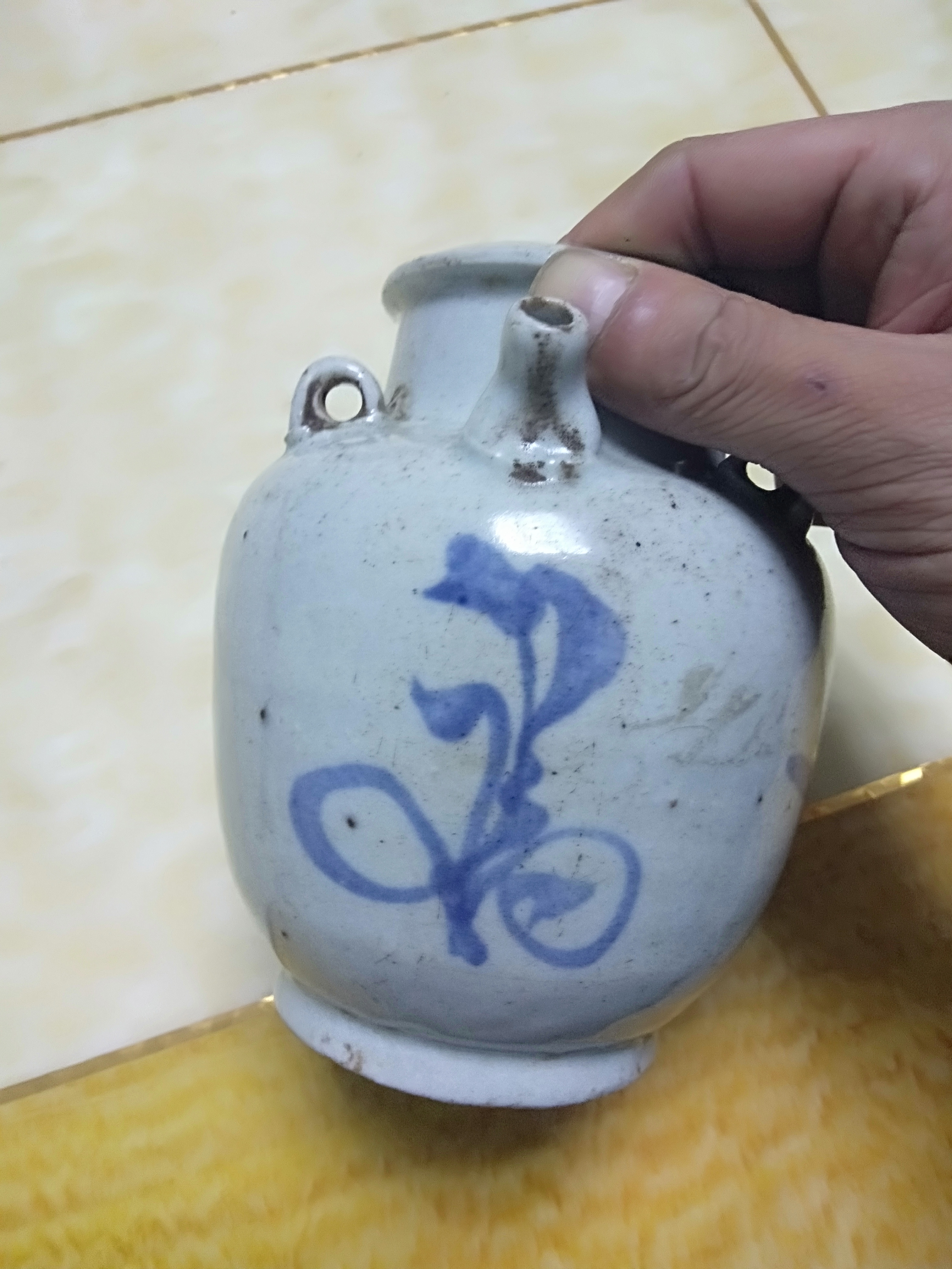 明代四系福字罐一个,玩玩整整没