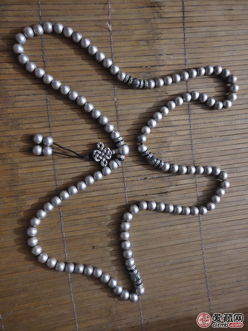 纯银佛珠一串鉴定它的岁月