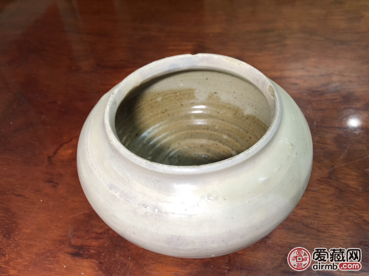 元代磁州窑白釉罐全品高7