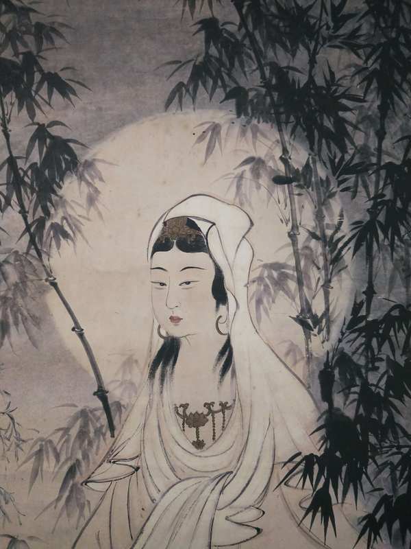 新品大放漏张大千款作品白衣观音宣纸卷轴字画一