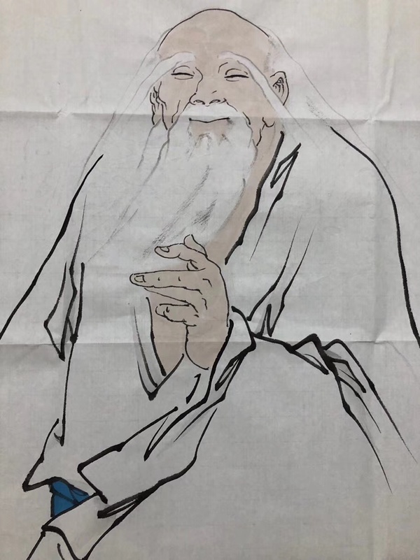 老子出关图范曾字画纯手绘作品保真尺