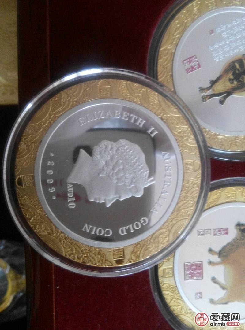 五牛图,有澳大利亚金币发行总公司出品,2008年发行的金银币