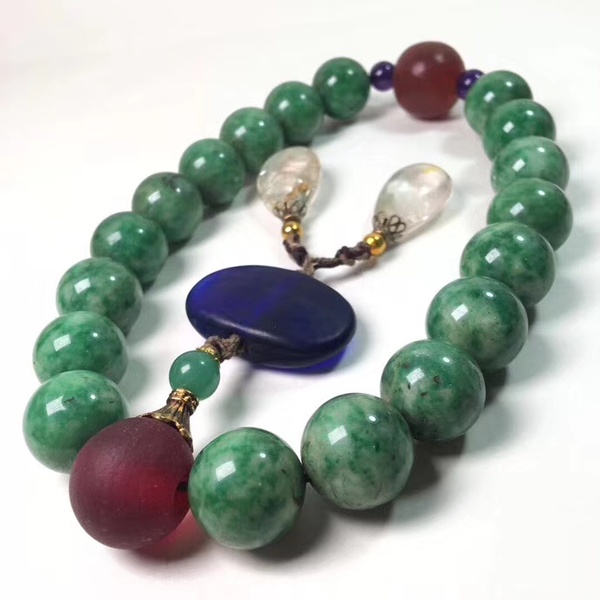 翡翠十八子手持手钏佛珠 翡翠