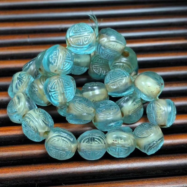 明清时期琉璃手串尺寸10毫米30颗琉璃可以说的
