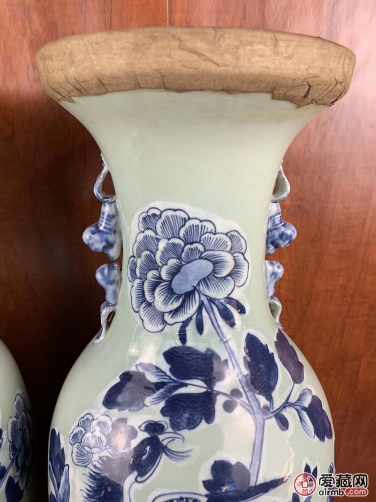 清代乔记茶膏图案凤凰戏牡丹