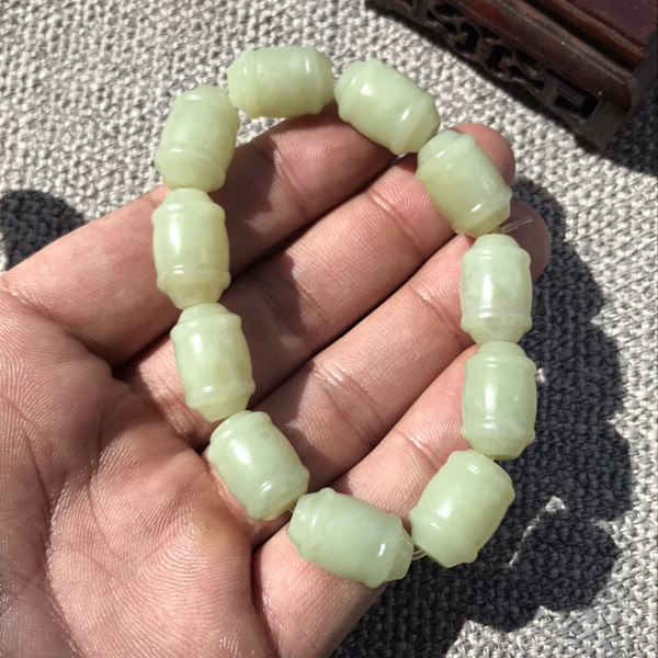 古玉老玉老珠子和田玉配饰手链手钏黄白老玉油润度不错