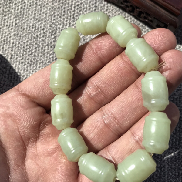 古玉老玉老珠子和田玉配饰手链手钏黄白老玉油润度不错