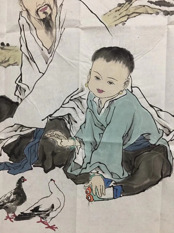 孟子性善图范曾精品画工作品100纯手绘作品