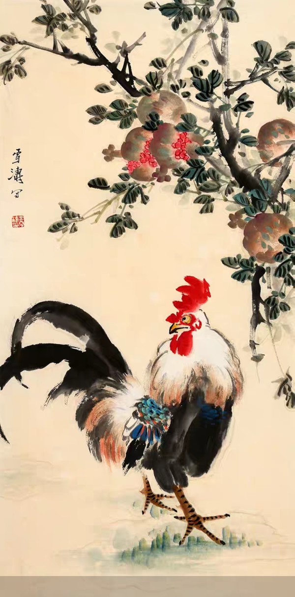 作者王雪涛名称花鸟大吉图材质宣纸画