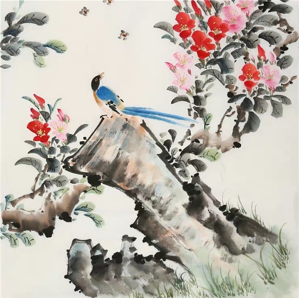 王小丫手绘三尺国画花鸟鸟语花香作品真假_图片_价格_评级-书画篆刻