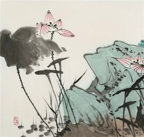 范曾字画手绘精品四尺横幅夏塘荷趣国画赠收藏