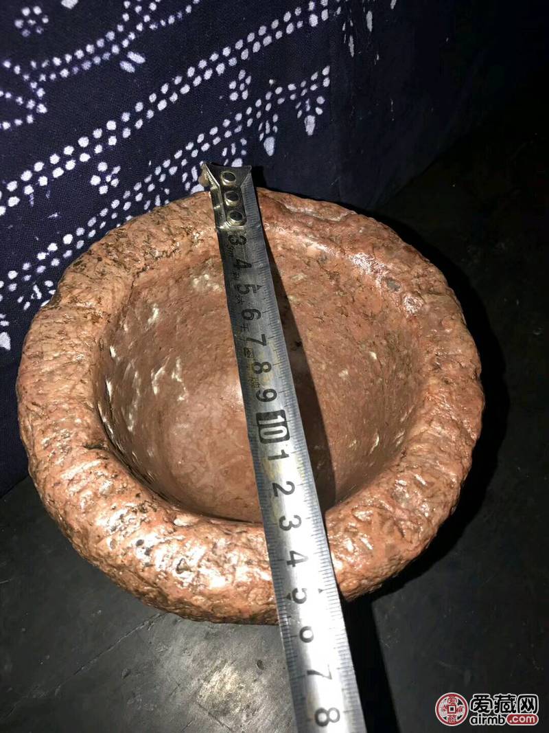 罕见红石石臼,养花精品