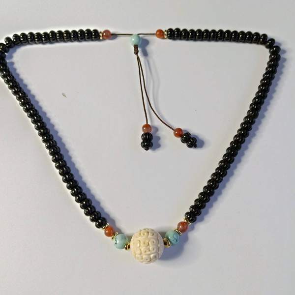 珍贵材质椰蒂南瓜珠锁骨链珍贵猛犸20