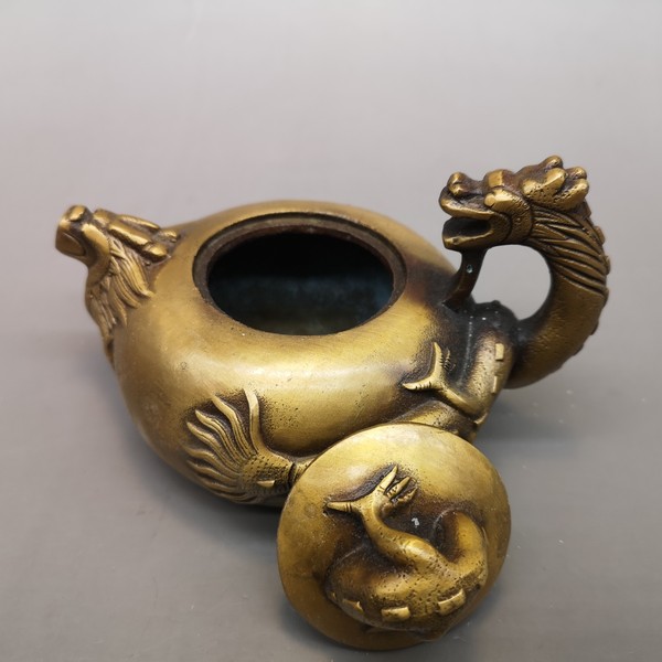 黄铜酒壶,形制端正包浆温润,通体光素,真假_图片_价格_评级-工艺作品-