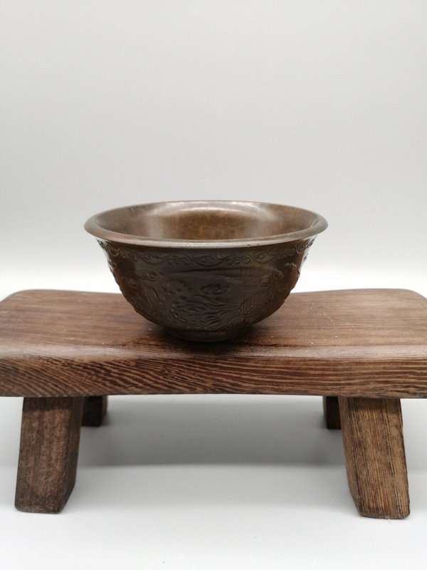 古玩铜器 仿古做旧 凤凰碗 工艺精湛材质:铜产品规