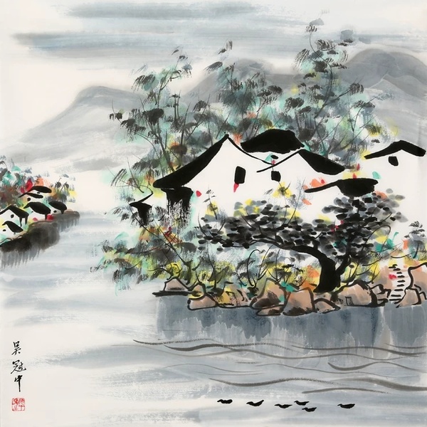 吴冠中款《风景》【作品作者】;吴冠中,【作品尺寸】