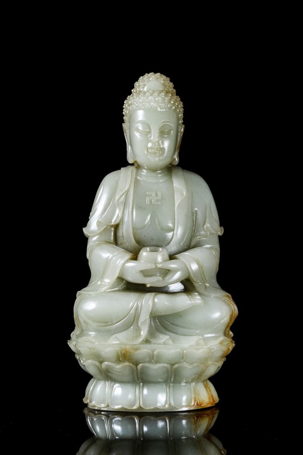 和田玉佛像重量1903克尺寸:高22厘米长10.