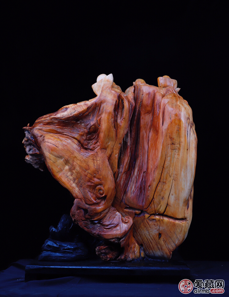 崖柏木雕立体雕刻工艺品荣华富