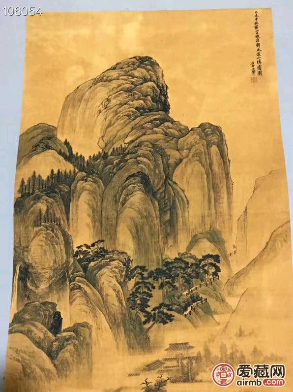 乙末中秋前二日仿唐解元溪山晴霭图王翠字画画家:王翠