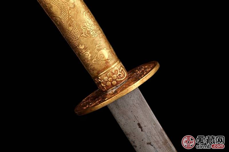 清乾隆御制鎏金龙纹宝刀