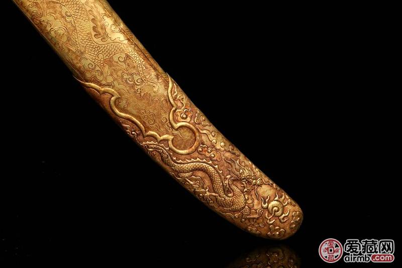 清乾隆御制鎏金龙纹宝刀