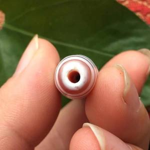 藏传绿色三眼加九眼老天珠项链色色尺寸