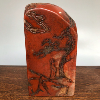 号小池之作寿山石朱砂红石松真假_图片_价格_评级-印章篆刻-爱藏网
