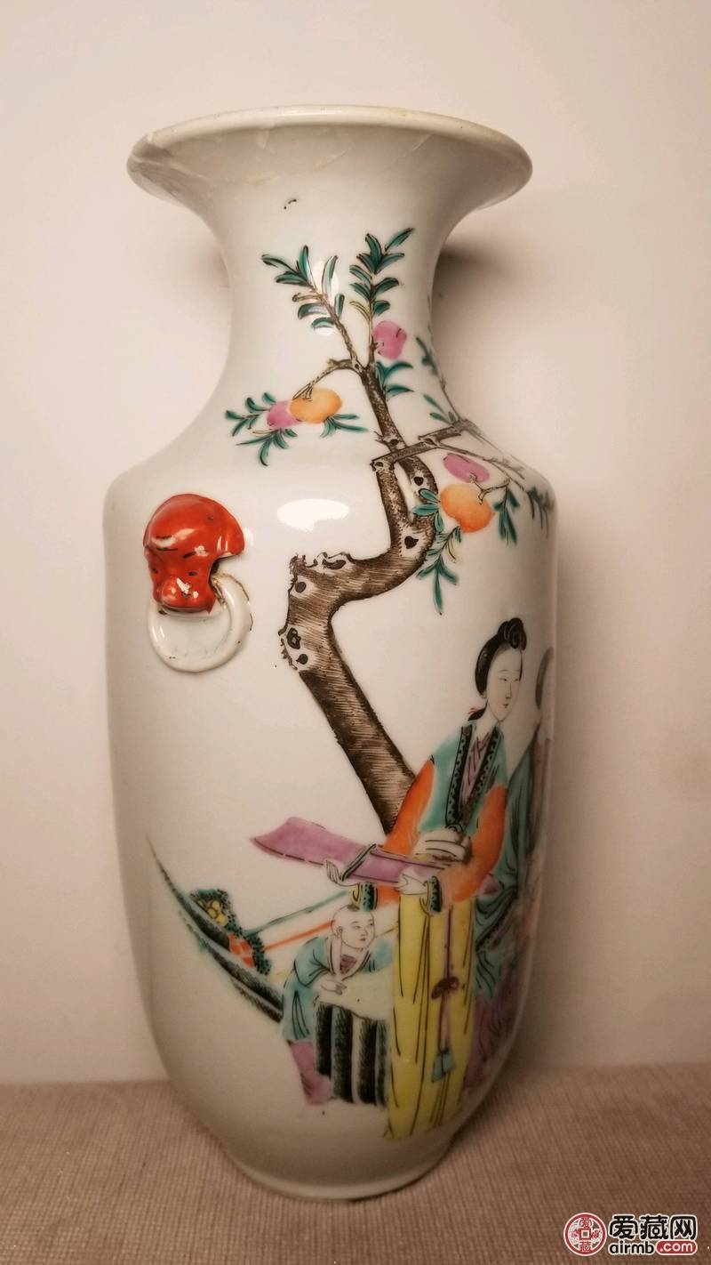 清末 民国兽耳瓶 名家汪佩璋