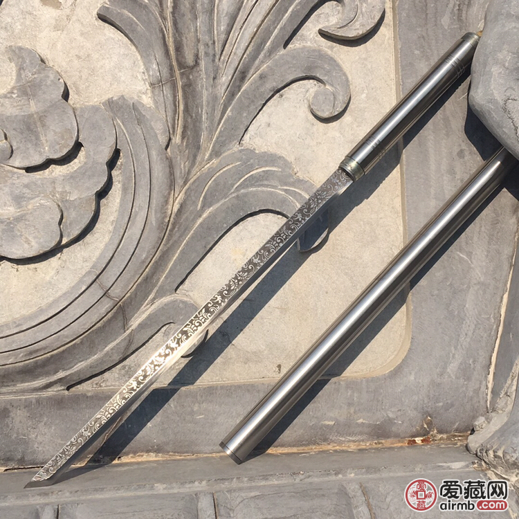 精钢手杖刀(唐刀烙花)龙泉手工