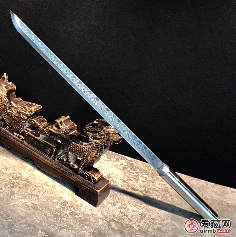 精钢手杖刀(海浪纹)龙泉手工棍