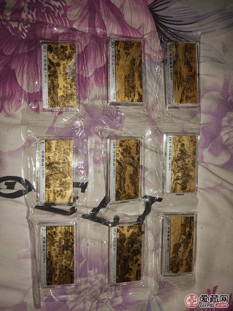 清明上河图收藏版九块银砖红木