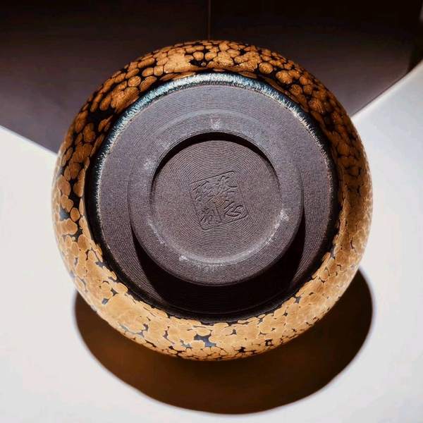 中国建盏名家蔡志强金盏油滴建盏金盏制作工艺第一