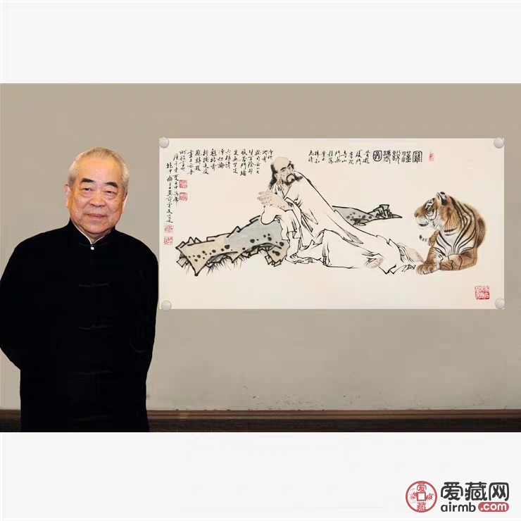 范曾字画手绘三尺横幅工笔罗汉说