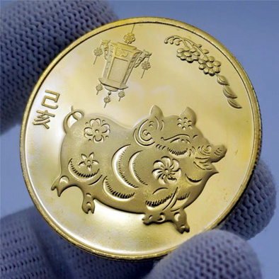 你好二师兄生肖猪纪念币章已亥猪年硬币福字币猪你