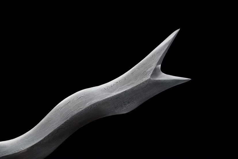 花纹钢丈八蛇矛张飞武器全长208厘米刃长