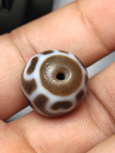 精品藏地达洛六瓣莲花天珠描述整珠咬线清晰颜色