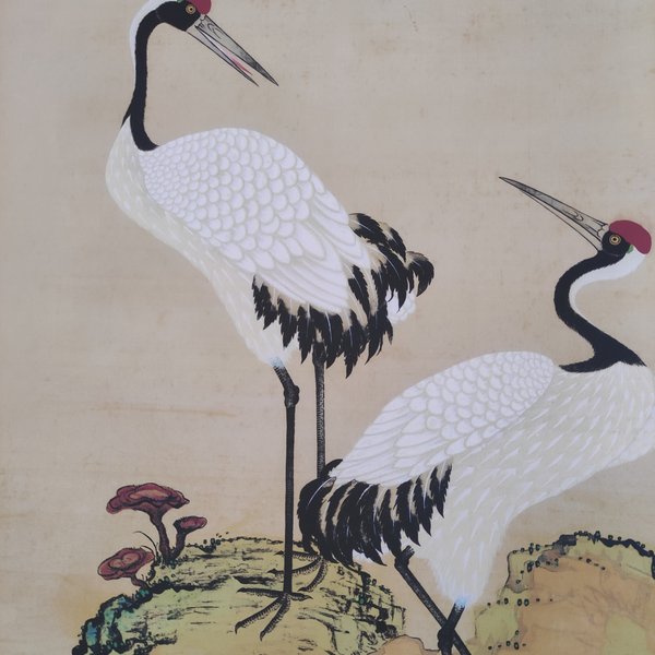 中堂仙鹤祝寿尺寸16872厘米