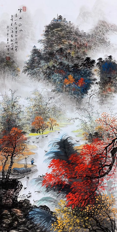 新品《寒山秋水
尺寸:140x70四尺
作者