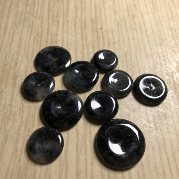 天然翡翠乌鸡小平安扣10枚通走适合各种支