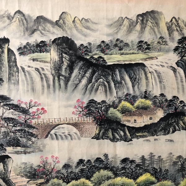 50黄宾虹金桥富路,六尺横幅纯手绘作品尺寸