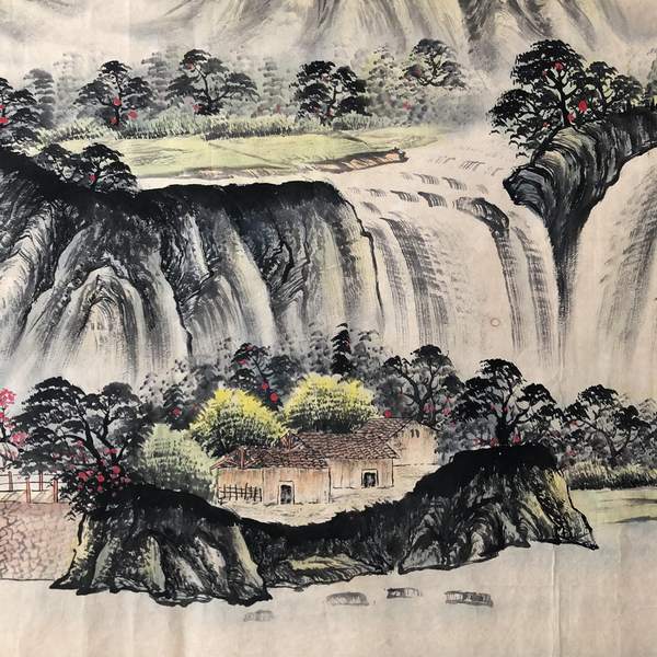 50黄宾虹金桥富路,六尺横幅纯手绘作品尺寸