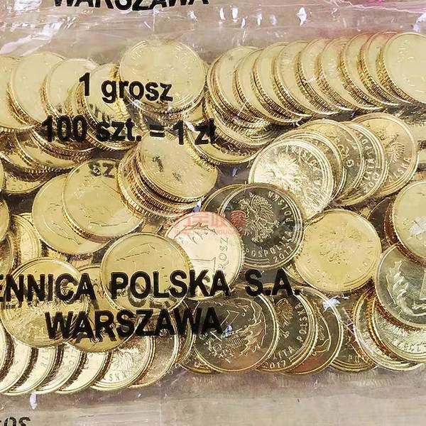 波兰1格罗希硬币整包100枚欧洲硬币钱币外国钱币收