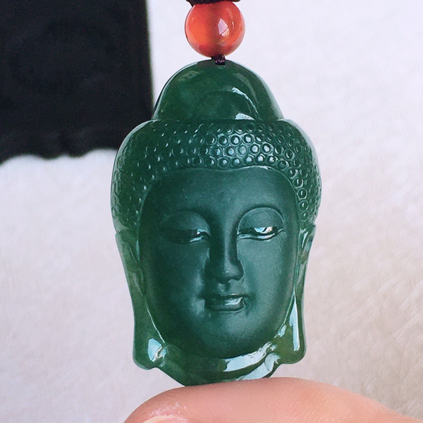 翡翠蓝水佛头天然翡翠货种水好,玉质细
