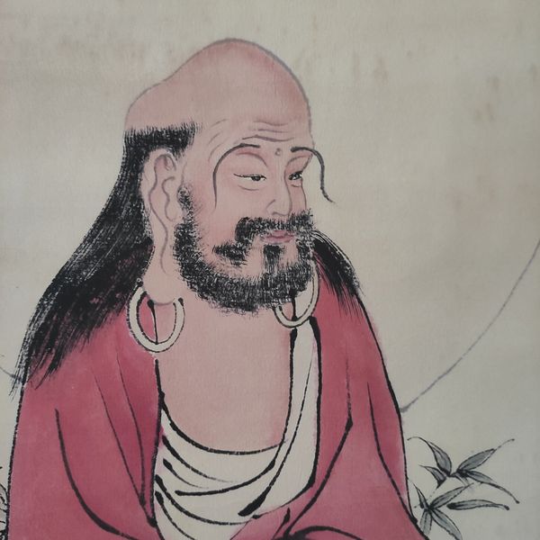 王震,罗汉图已装裱卷轴中堂画尺寸175