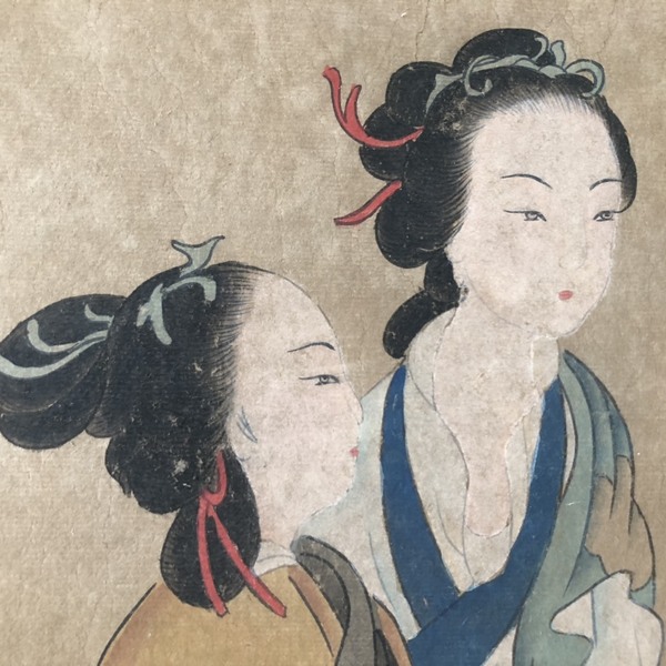 074唐寅仕女图,三尺手绘作品,尺寸163