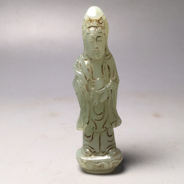 回流清代和田玉玉观音菩萨挂件玉质价格及鉴定真假 - 私藏天下