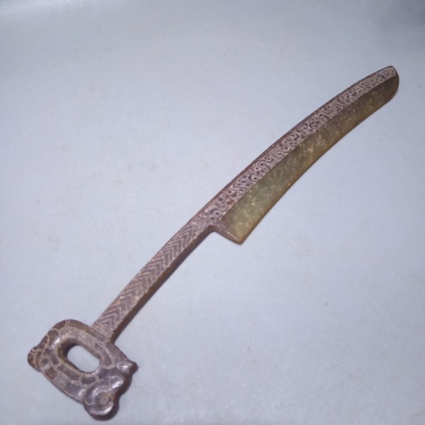 和田玉削刀玉质温润细腻沁色自然刀功老道